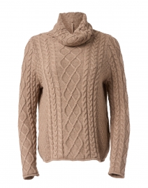 Charli Walnut Cotton Cashmere Cable Knit Sweater