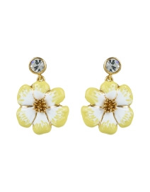 Product image thumbnail - Oscar de la Renta - Yellow Flower Drop Earrings