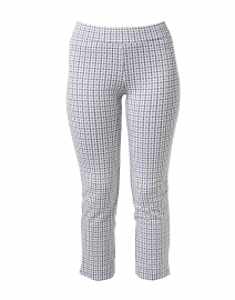 Product image thumbnail - Avenue Montaigne - Brigitte Blue Houndstooth Pull On Pant