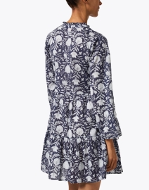 Back image thumbnail - Jude Connally - Monaco Navy and White Floral Cotton Dress