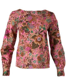 Product image thumbnail - Caliban - Pink Floral Stretch Cotton Top