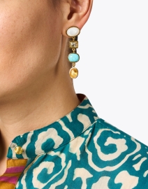Look image thumbnail - Lizzie Fortunato - Aurora Multi Stone Drop Earrings