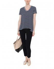 Look image thumbnail - Southcott - Wonder-V Navy and White Striped Bamboo-Cotton Top