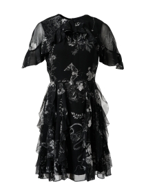 Product image thumbnail - Jason Wu Collection - Black Multi Print Silk Chiffon Dress