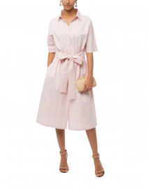 Pale Pink Stretch Cotton Shirt Dress