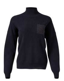 Navy Wool Silk Sweater