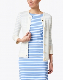Front image thumbnail - Cortland Park - Uptown Girl Ivory Cashmere Cardigan