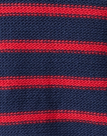 Fabric image thumbnail - White + Warren - Navy and Red Striped Cotton Sweater
