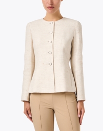 Front image thumbnail - Lafayette 148 New York - Ivory Button Front Jacket