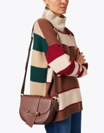 Look image thumbnail - Strathberry - Crescent Brown Leather Crossbody Bag