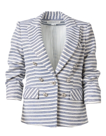 Ryland Blue and White Striped Tweed Dickey Blazer