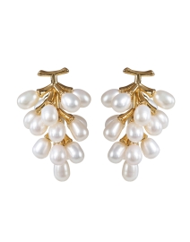 Gold Pearl Cluster Drop Earrings