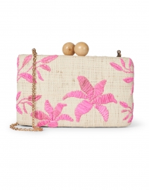 Extra_1 image thumbnail - Kayu - Sierra Pink Embroidered Raffia Clutch