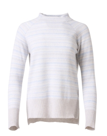 Blue and Grey Striped Cashmere Sweater