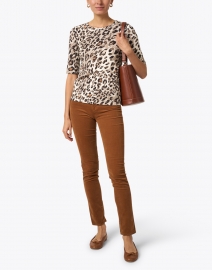 Marc Cain Sports - White and Grey Animal Print Stretch Cotton Top