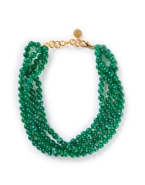 Green Agate and Malachite Multistrand Necklace