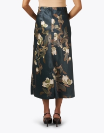 Back image thumbnail - Vince - Teal Floral Print Slip Skirt