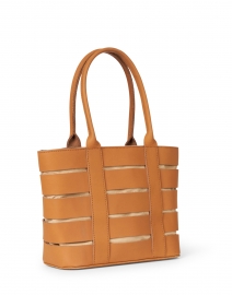 Front image thumbnail - Bembien - Lucia Caramel Leather Panels Shoulder Bag