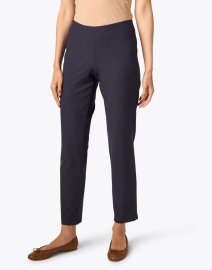Front image thumbnail - Eileen Fisher - Navy Stretch Slim Ankle Pant