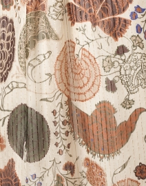 Fabric image thumbnail - Lafayette 148 New York - Beige Print Metallic Silk Dress