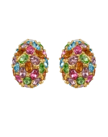 Multicolor Crystal Clip Earrings