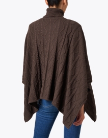 Back image thumbnail - Burgess - Perry Brown Cotton Cashmere Poncho