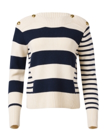 Product image thumbnail - Tara Jarmon - Poetesse Navy and White Striped Sweater
