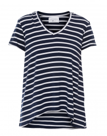 Wonder-V Navy and White Striped Bamboo-Cotton Top
