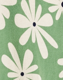 Fabric image thumbnail - Chinti and Parker - Green Daisy Intarsia Wool Cashmere Sweater