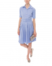 Audrey No. 2 Periwinkle Stretch Cotton Poplin Dress