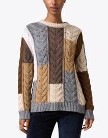 Front image thumbnail - Weekend Max Mara - Ghinea Multi Patchwork Wool Sweater