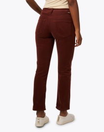 Back image thumbnail - Mother - The Rider Burgundy High-Waisted Ankle Jean