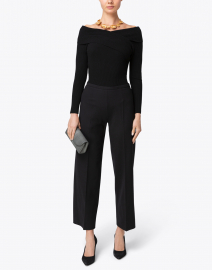 Look image thumbnail - Piazza Sempione - Amandine Black Stretch Wool Wide Leg Ankle Pant