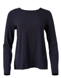 Product image thumbnail - Eileen Fisher - Navy Stretch Jersey Top
