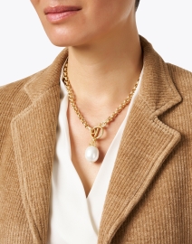 Look image thumbnail - Deborah Grivas - Gold and Pearl Pendant Necklace