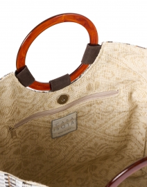 Back image thumbnail - Casa Isota - Carlotta Beige Multi Woven Cotton Handbag