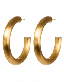 Product image thumbnail - Nest - Brushed Gold Hoop Earrings