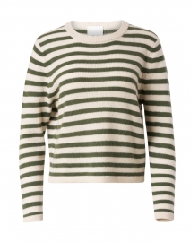 White and Cedar Wool Cashmere Striped Sweater