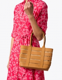Look image thumbnail - Bembien - Lucia Caramel Leather Panels Shoulder Bag