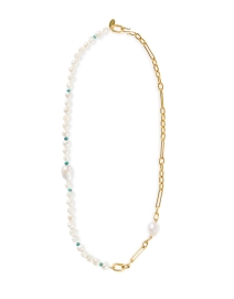 Extra_1 image thumbnail - Lizzie Fortunato - Harbor Turquoise and Pearl Link Necklace