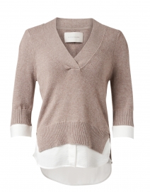 Lucie Beige Cotton Cashmere Looker Sweater