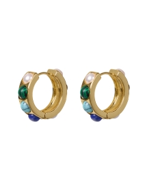Petra Gold Stone Huggie Hoop Earrings