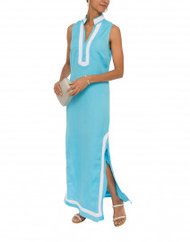 Ocean Blue Linen Tunic Dress