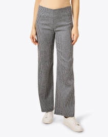 Front image thumbnail - Peace of Cloth - Jules Navy Metallic Check Knit Pull On Pant