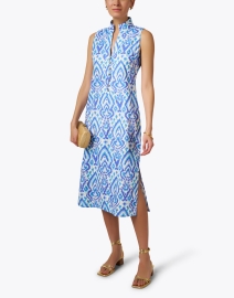 Look image thumbnail - Sail to Sable - Blue Ikat Print Tunic Dress