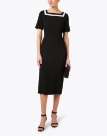 Look image thumbnail - Jane - Davina Black Wool Crepe Dress