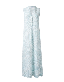 Blue and White Print Linen Dress