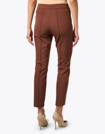 Back image thumbnail - Lafayette 148 New York - Gramercy Brown Stretch Ankle Pant