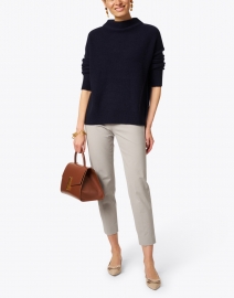 Look image thumbnail - Vince - Navy Boiled Cashmere Sweater