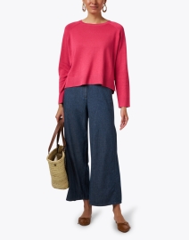 Look image thumbnail - Eileen Fisher - Pink Linen Cotton Pullover